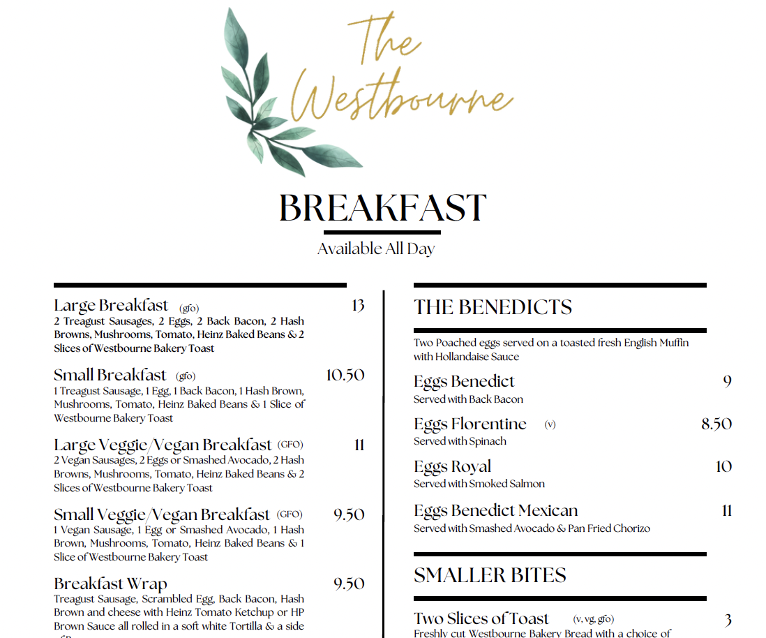 Menu Preview